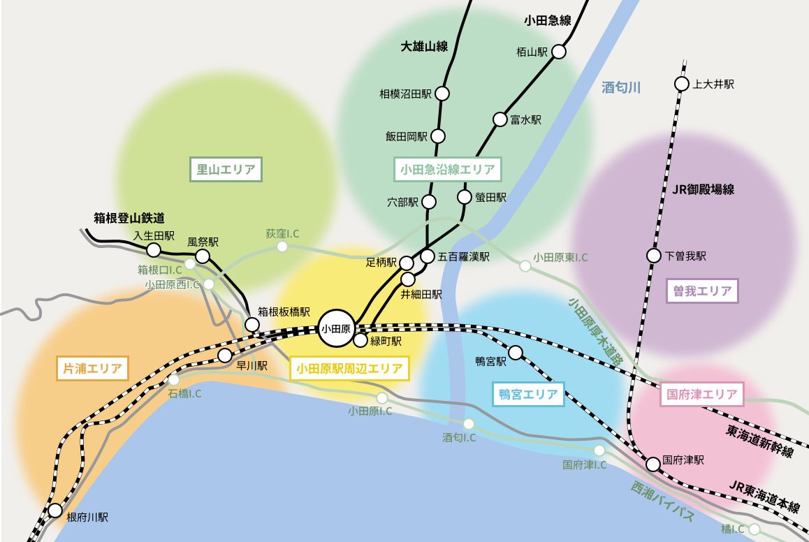 小田原市エリアマップ