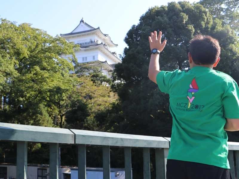 小田原城を眺めながら。